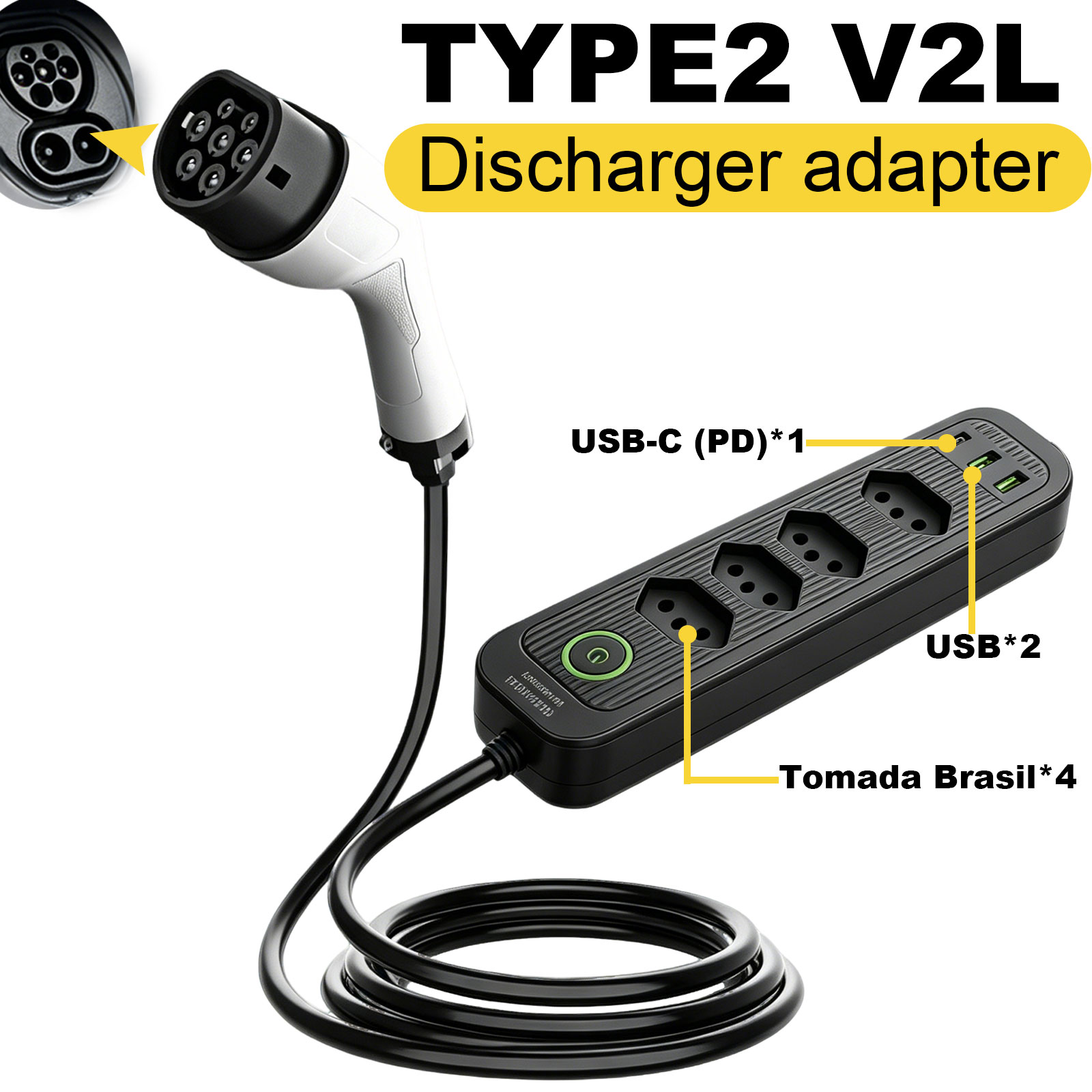 Outdoor Power Outlet Extension - Adapter rozruchowy Type2 V2L 16A z