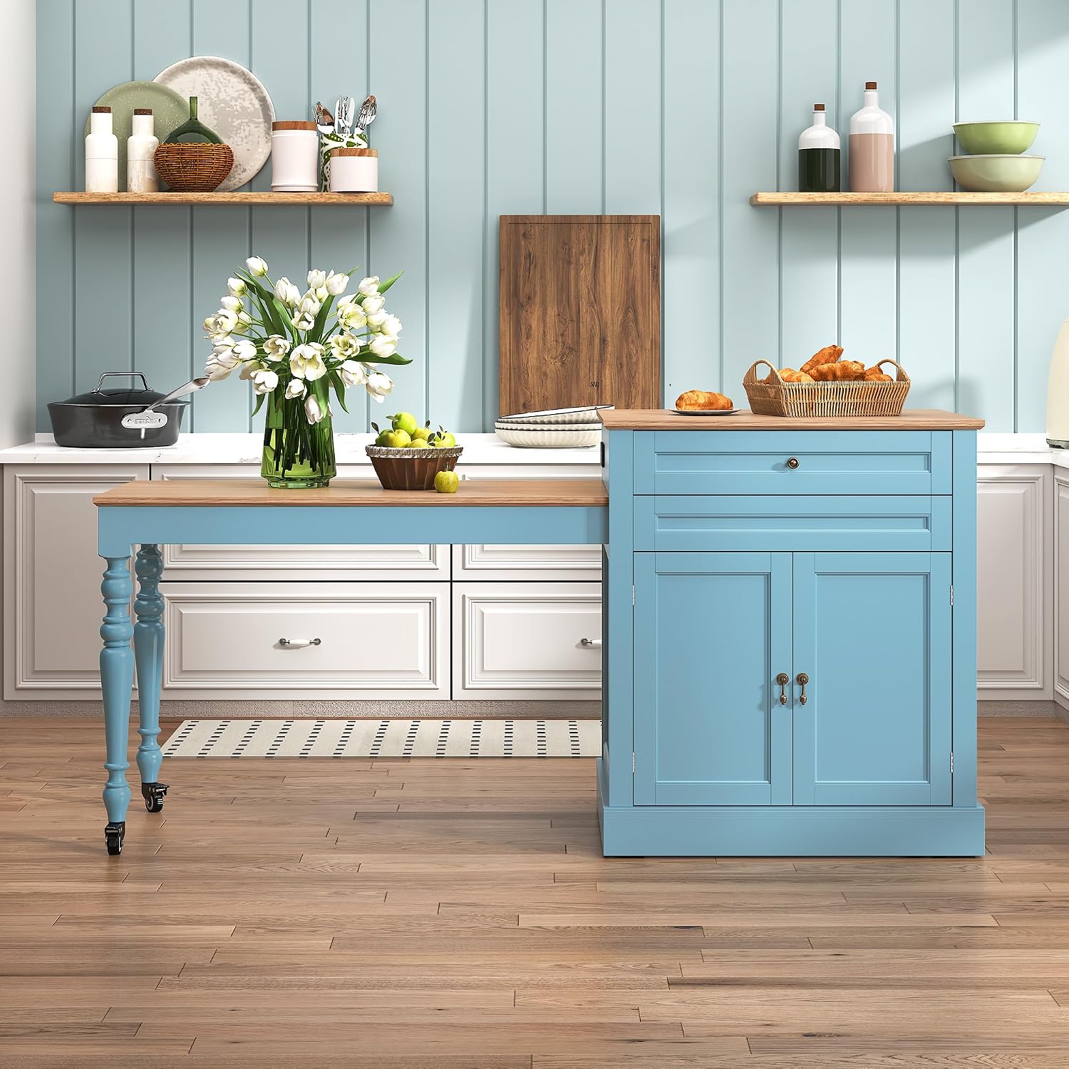 Outdoor Kitchen Power Outlet - 72-calowa wyspa kuchenna z rozkładanym stołem