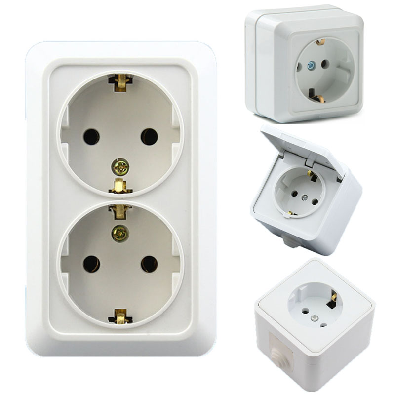Outdoor Kitchen Power Outlet - Białe niemieckie gniazdo zasilania 10A 16A,
