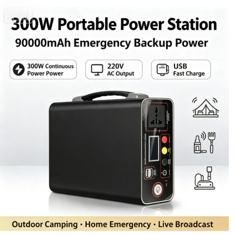 Outdoor Power And Plant - Przenośna elektrownia 300W 220V, 333Wh, 90000mAh,