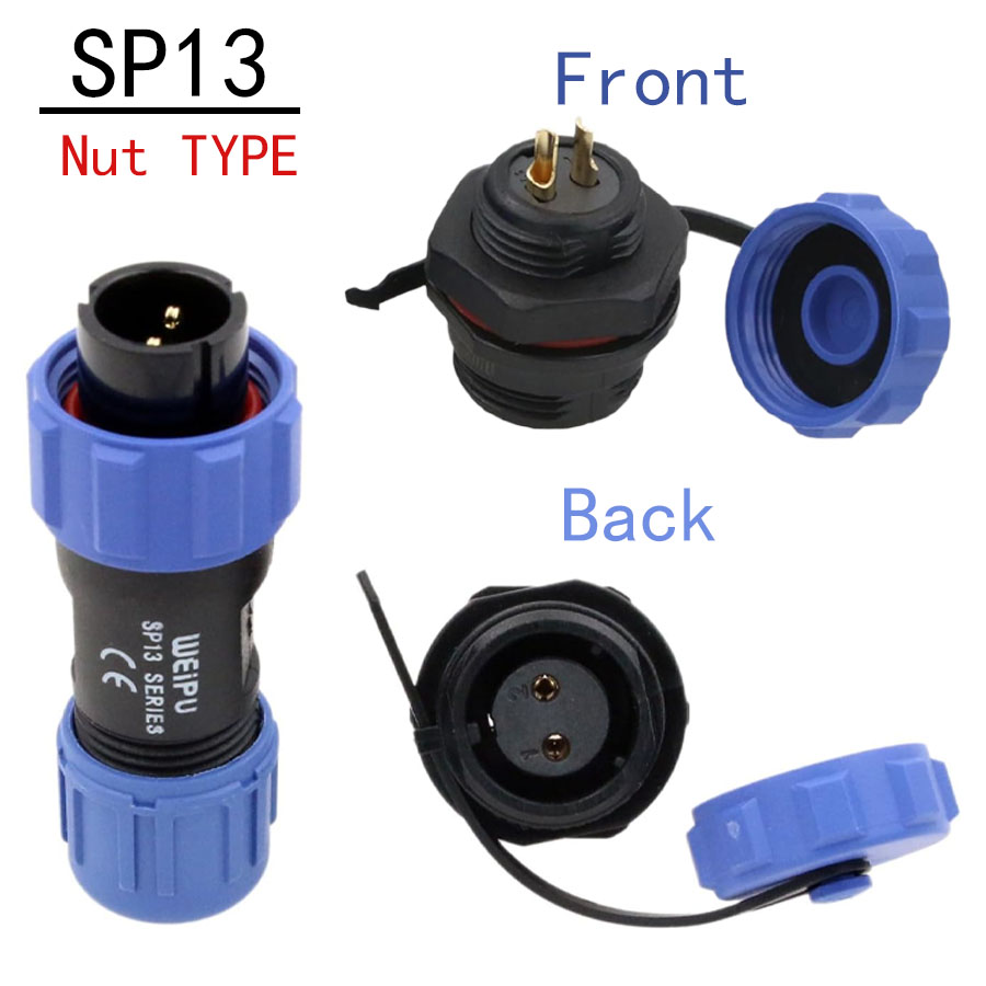Outdoor Power Outlet Extension - Złącza lotnicze wodoszczelne SP13 2-pinowe -