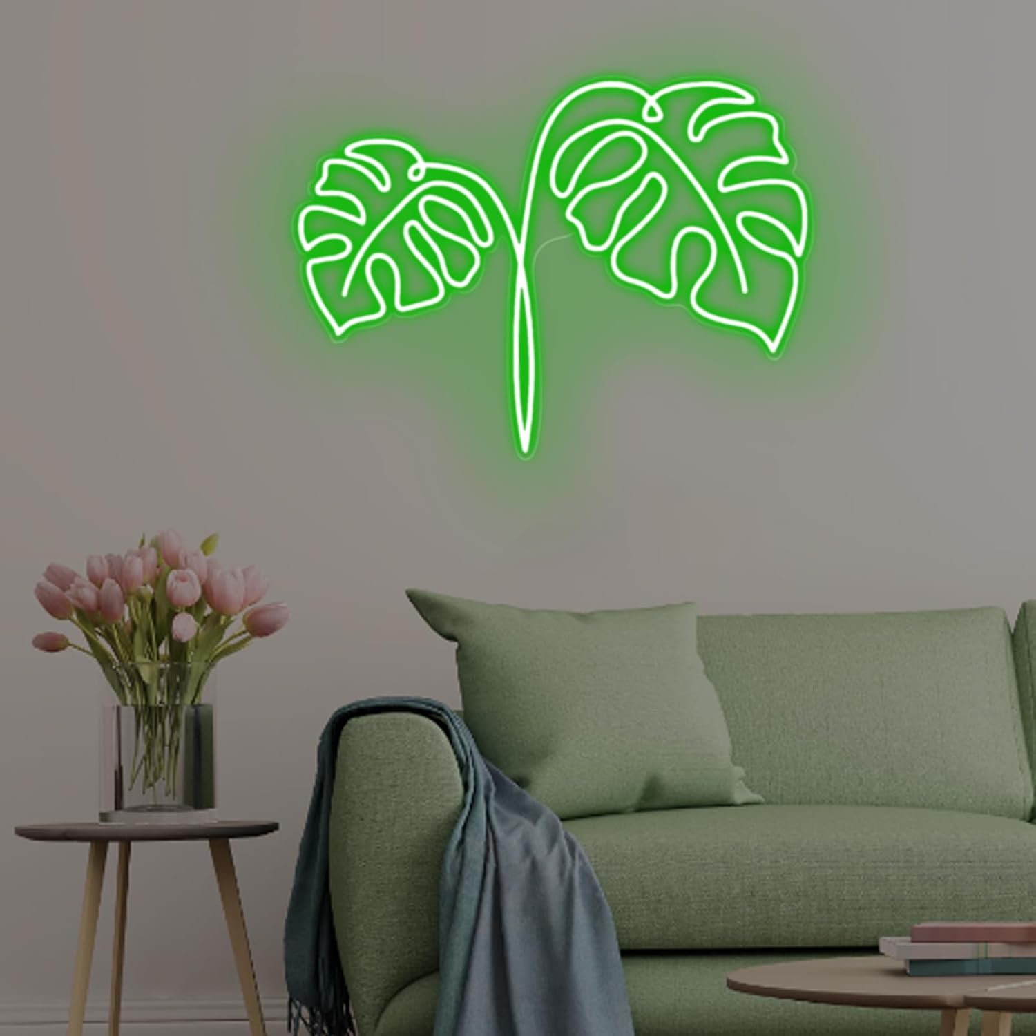 Neonowy znak z liści monstery, – Outdoor Power And Plant recenzja i cena