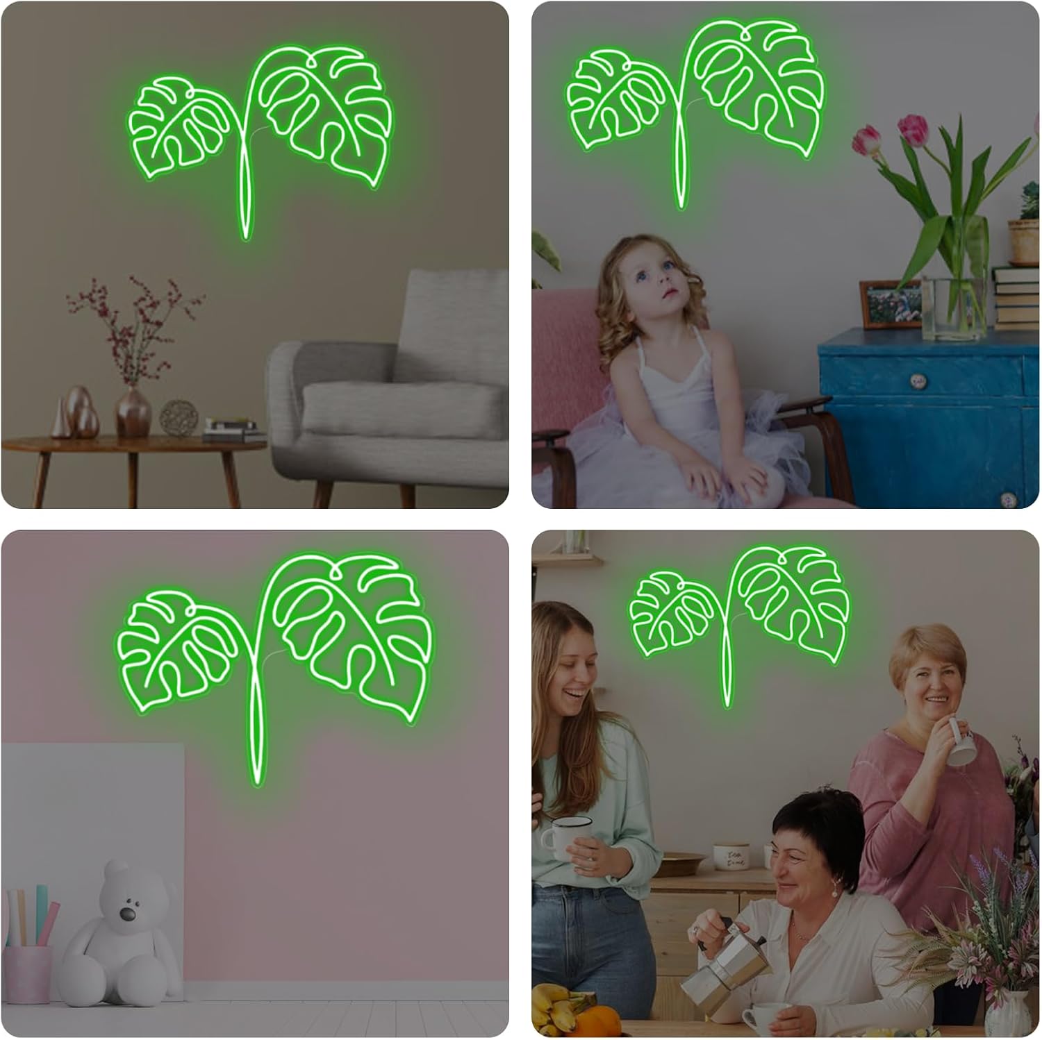 Neonowy znak z liści monstery, – Outdoor Power And Plant recenzja i cena
